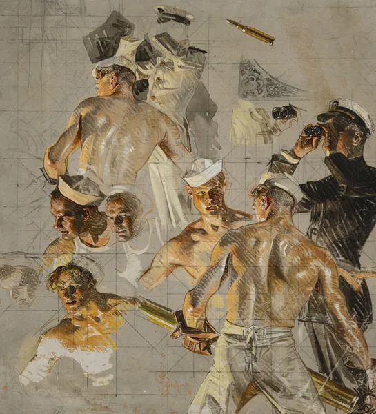 US Navy Sailors, Collier’s magazine cover study av Joseph Christian Leyendecker