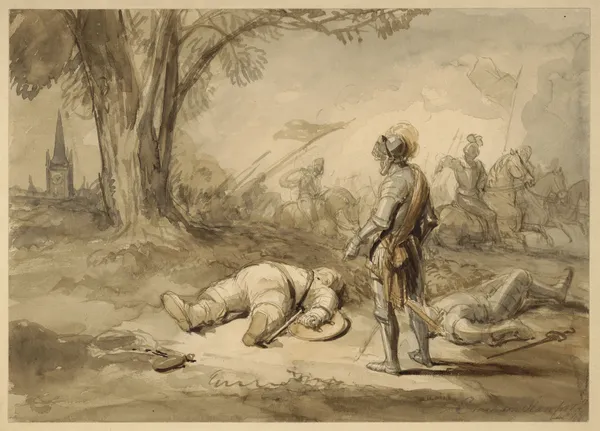 King Henry IV, pt. 1, V, 4, Falstaff feigning death av Clarkson Stanfield