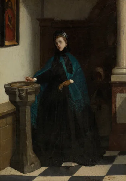 Holy-Water Font av Constantin Meunier