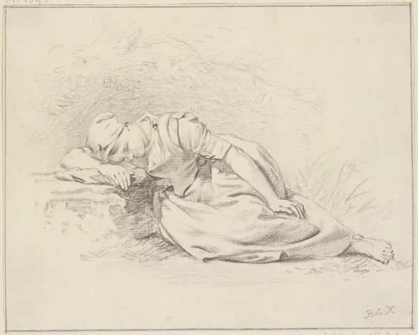 Sleeping girl av Barend Cornelis Koekkoek