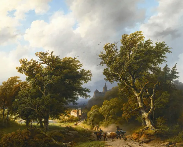 The gust of wind av Barend Cornelis Koekkoek
