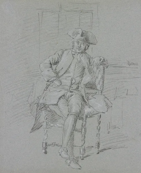 A sitting cavalier av Cornelis Troost