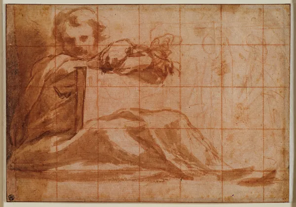 Sitzender Prophet nach rechts av Correggio