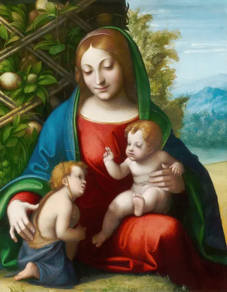 Virgin and Child with the Young Saint John the Baptist av Correggio