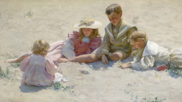 Children By The Seashore av Charles Courtney Curran