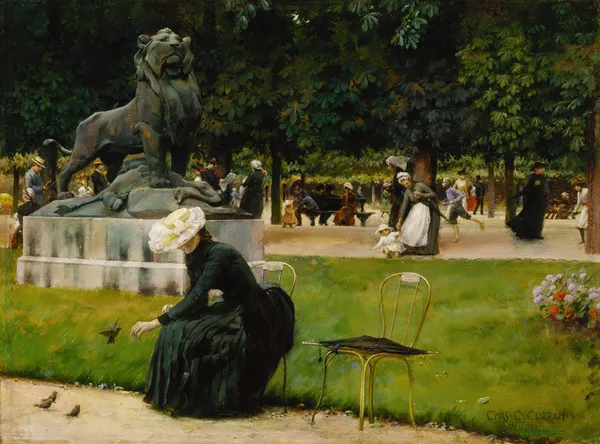 In the Luxembourg (Garden) av Charles Courtney Curran