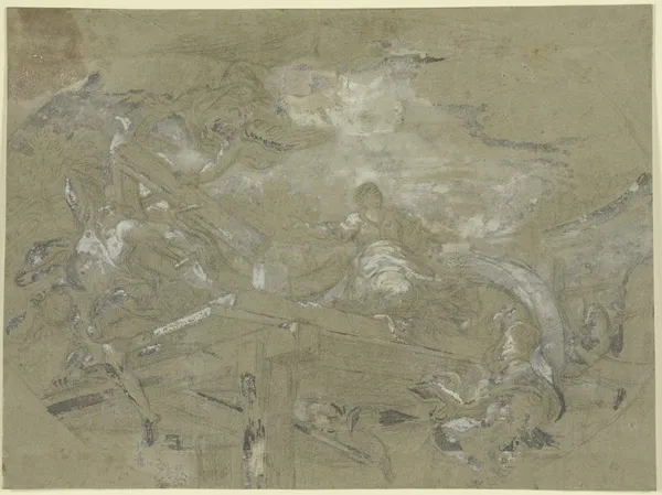 Gott zerstört die Marterwerkzeuge der Heiligen Katharina av Pietro da Cortona