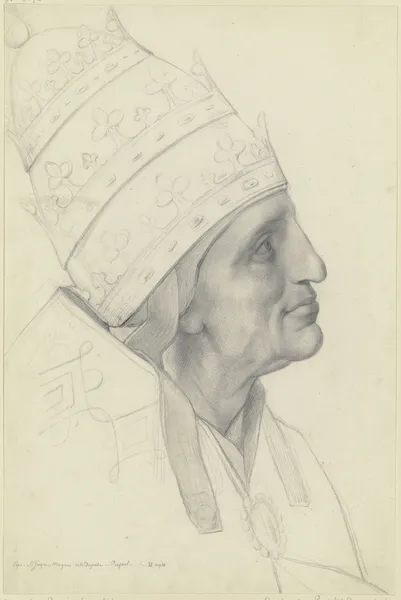 Papst Gregor der Große aus Raffaels Disputa av Moritz Daniel Oppenheim