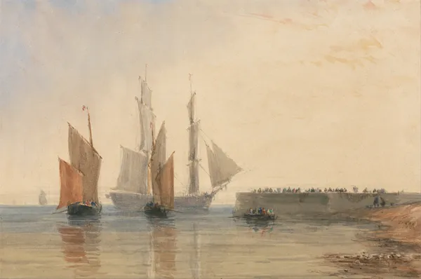Entrance to Calais Harbour av David Cox