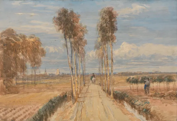 The Poplar Avenue, after Hobbema av David Cox