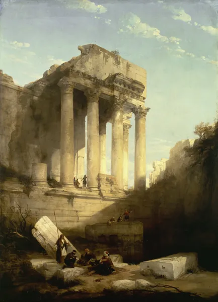 Baalbec,Ruins of the Temple of Bacchus av David Roberts