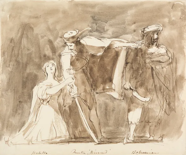 Scene from Quentin Durward av Sir David Wilkie