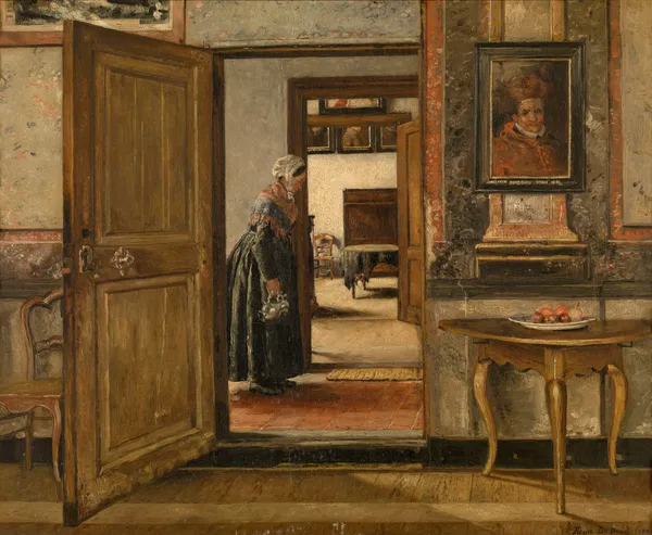 Interior of the Terninck Institution in Antwerp av Henri de Braekeleer