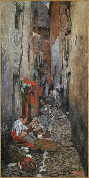 Alley at the Patershol in Ghent av Jules De Bruycker