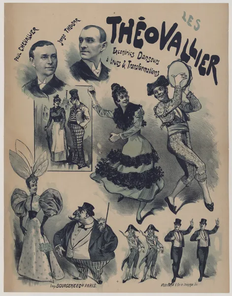 Les Théovallier, Paul Chevallier, Jorge Theobar excentric danseurs à trucs et transformations av Cândido de Faria