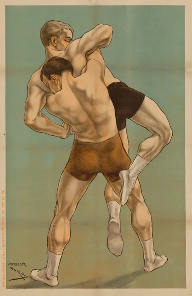 Lutte (19th century) av Cândido de Faria