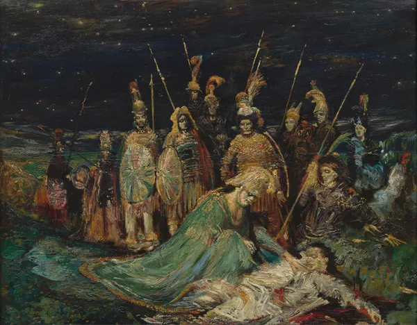 Alexandre pleurant Darius av Henry de Groux
