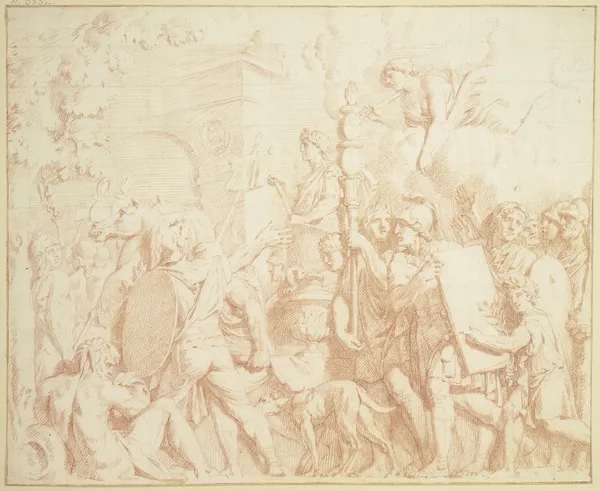 Ein Imperator zieht triumphierend in Rom ein av Gerard de Lairesse