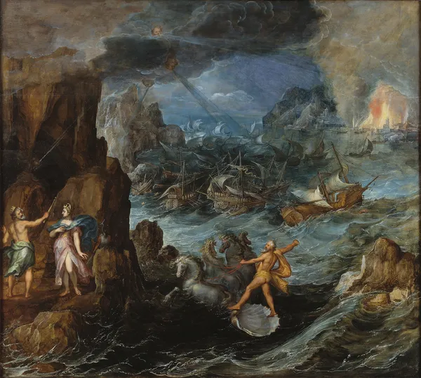Shipwreck of the Greek Fleet on the Voyage Home from Troy av Joos de Momper