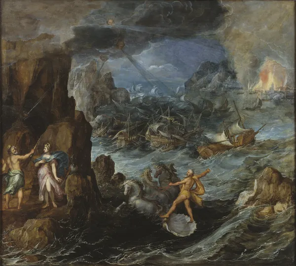 Shipwreck of the Greek Fleet on the Voyage Home from Troy av Joos de Momper