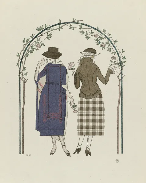 Les premières roses ; Tailleur et robe d’après-midi, de Worth av Bernard Boutet de Monvel