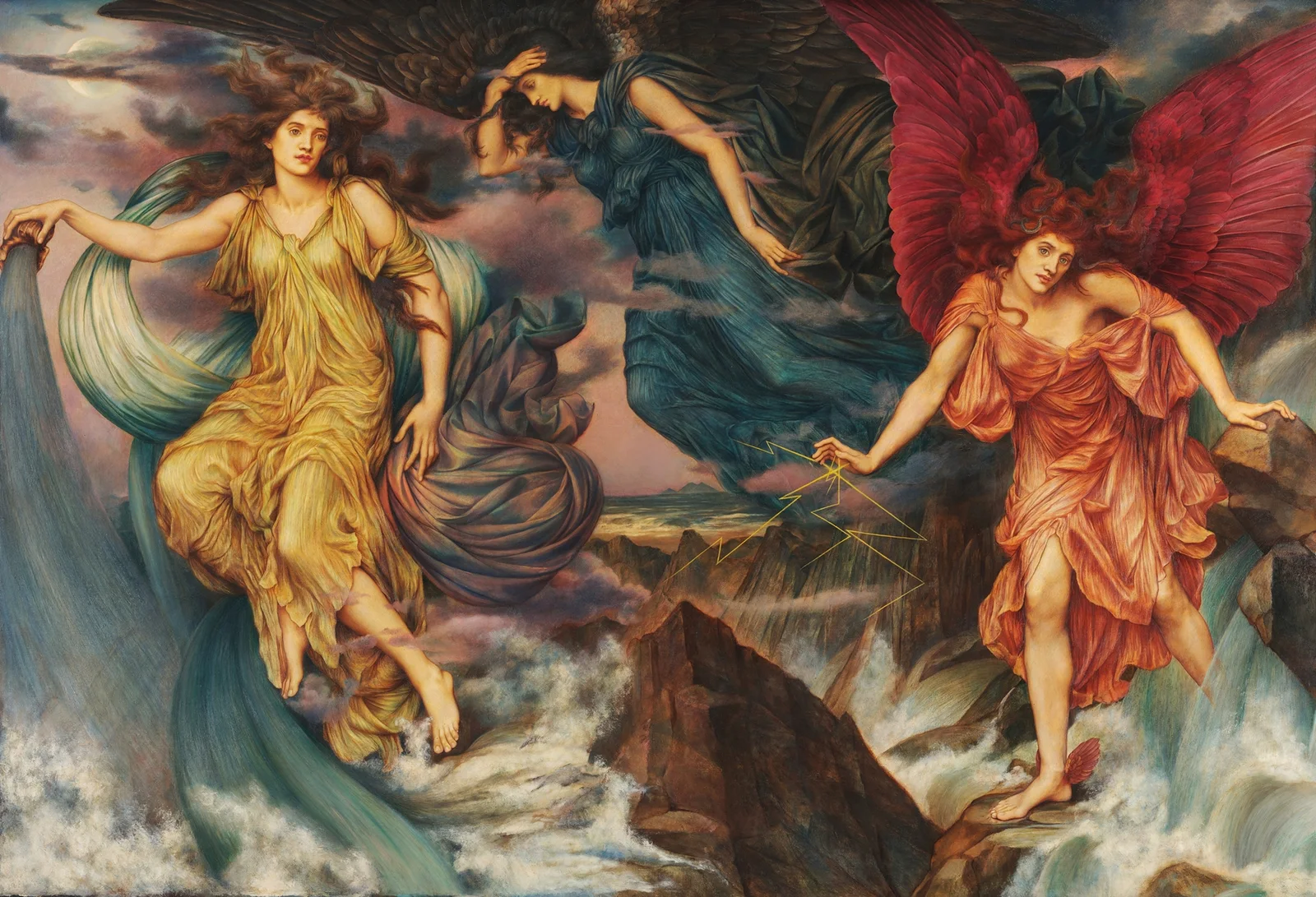 The Storm Spirits av Evelyn De Morgan