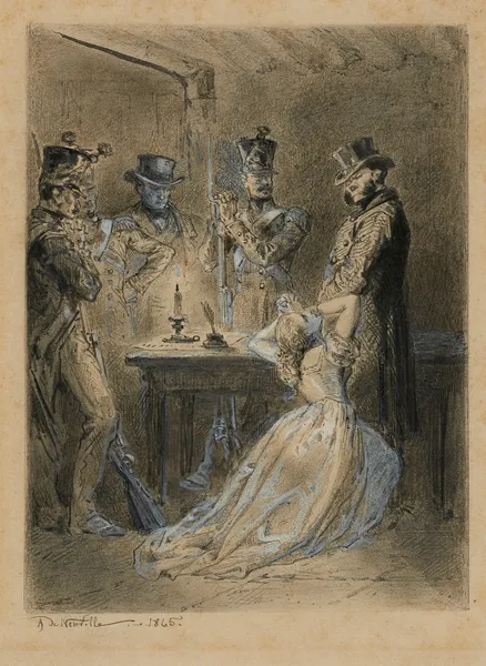 Fantine aux pieds de Javert av Alphonse Marie de Neuville