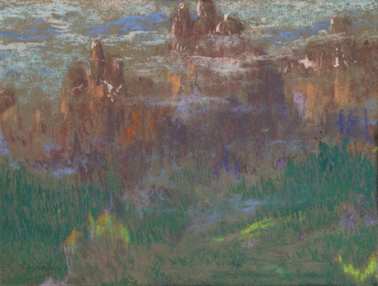 Mountainous Landscape. (20th century) av Rodolphe De Saegher