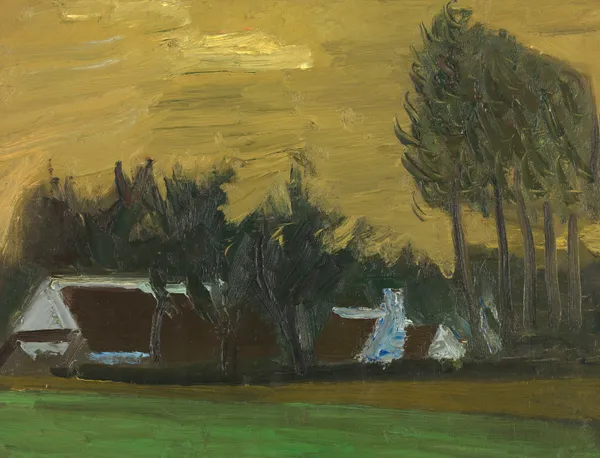 Landscape with Black Italian Poplars av Gustave De Smet