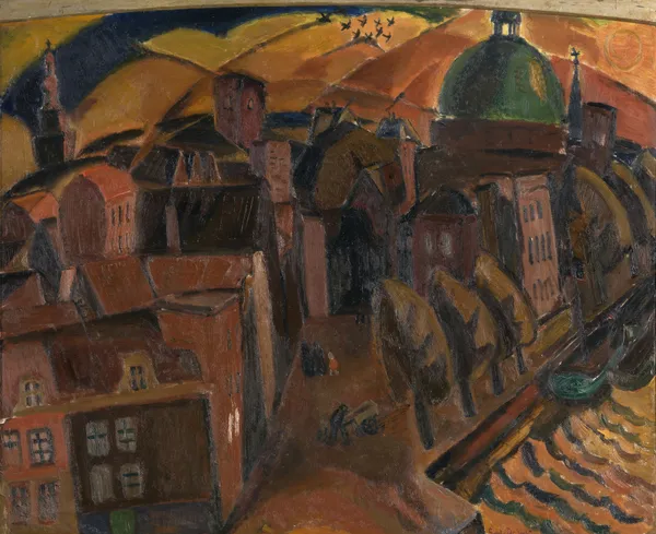 The Green Dome Church in Amsterdam av Gustave De Smet