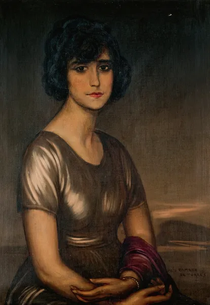 Retrato De Dama Joven (Portrait Of A Young Lady) av Julio Romero De Torres