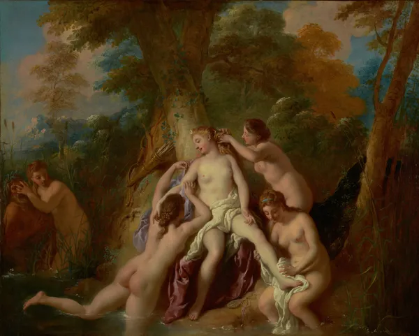 Diana and Her Nymphs Bathing av Jean-François de Troy