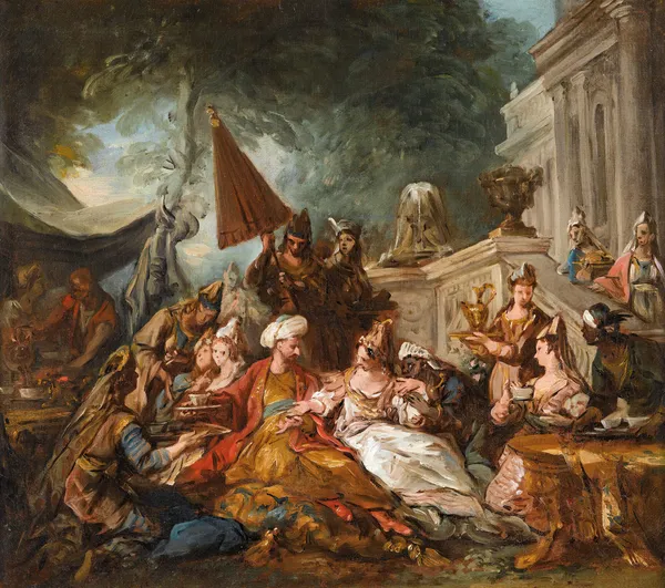 Oriental scene or Esther’s banquet av Jean-François de Troy