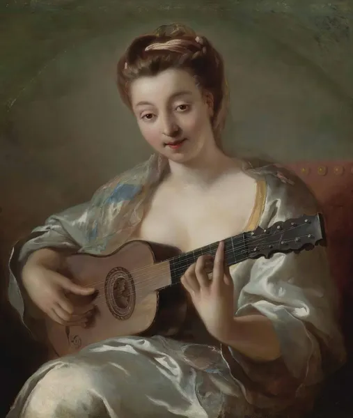 The Guitar Player av Jean-François de Troy
