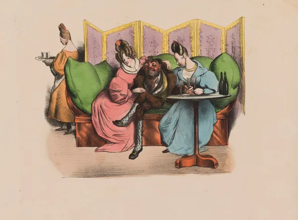 Ah Séductrice tu frottes la bosse à Mayeux av Charles-Joseph Traviès de Villers