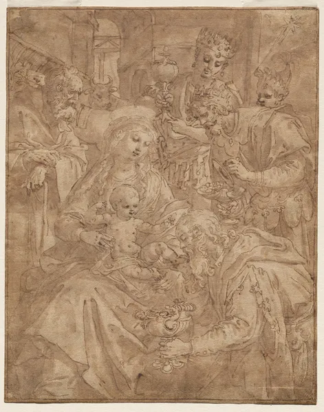 Adoration of the Magi av Maerten De Vos