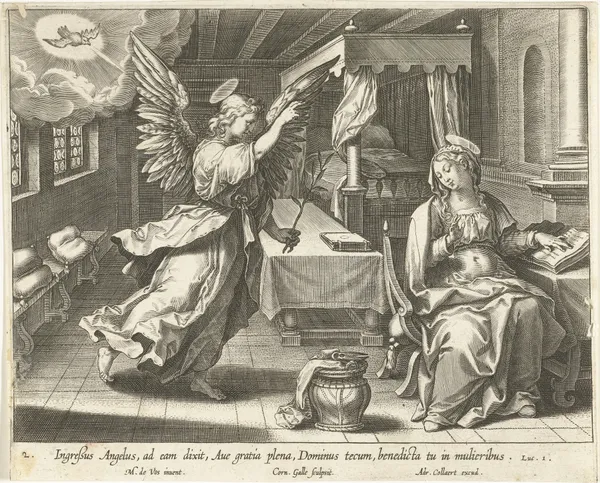 Annunciation av Maerten De Vos