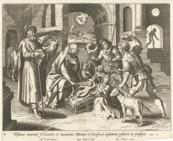 The Adoration of the Shepherds av Maerten De Vos