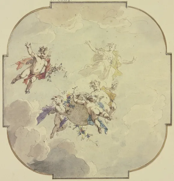 Flora and putti av Jacob de Wit
