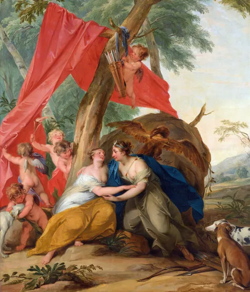 Jupiter, Disguised As Diana, Seducing The Nymph Callisto av Jacob de Wit