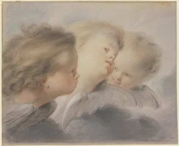 Three angel heads av Jacob de Wit