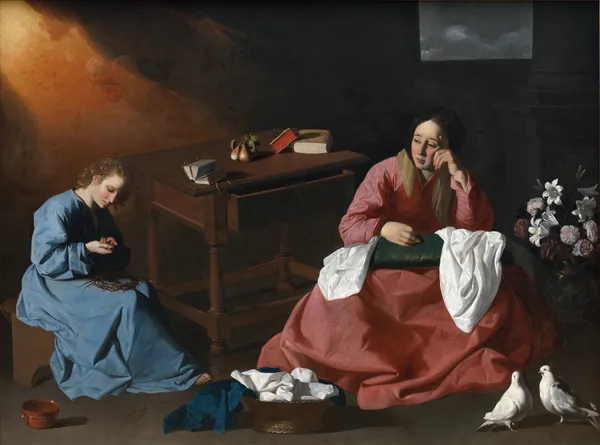 Christ and the Virgin in the House at Nazareth av Francisco de Zurbarán