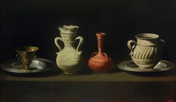 Still Life With Four Vessels (from 1635 until 1664) av Francisco de Zurbarán