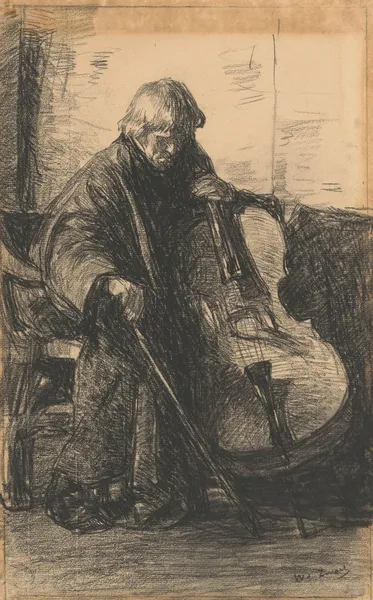 Cellist (20th century) av Willem de Zwart