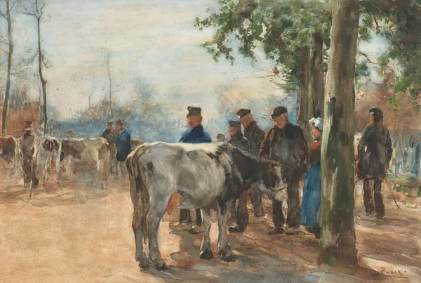 De veemarkt (20th century) av Willem de Zwart