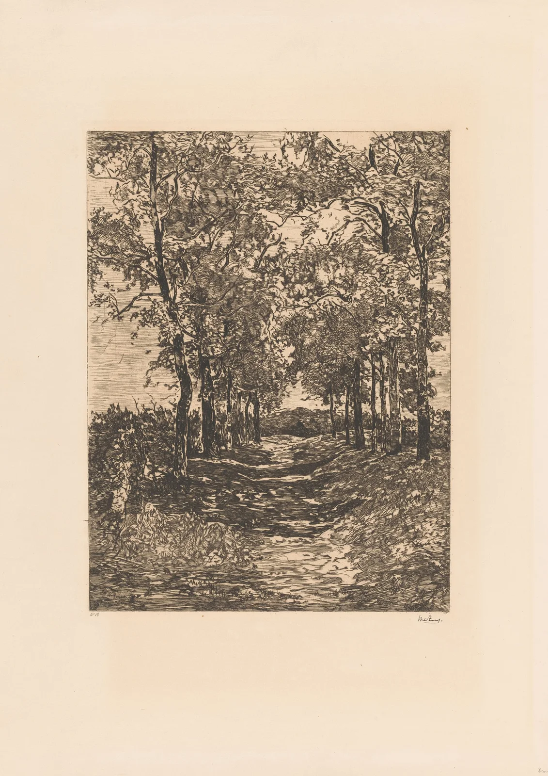 Landschap met smalle laan (20th century) av Willem de Zwart