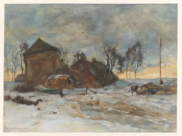 Winterlandschap (20th century) av Willem de Zwart
