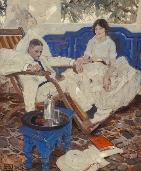 ‘Gad,’ said Heseltine to Peril, ‘If the doctor can only keep me going long enough,’ av Dean Cornwell