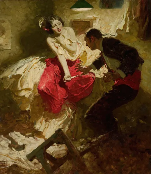 The Red Shawl av Dean Cornwell