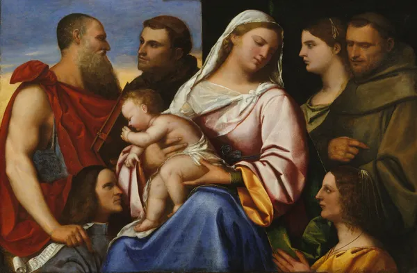 Madonna and Child with Saints and Donors av Sebastiano del Piombo
